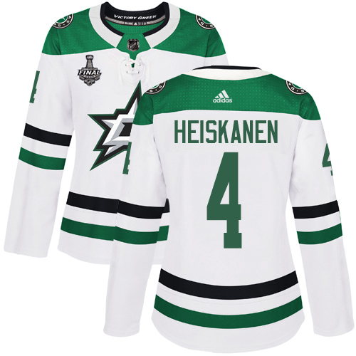 Adidas Stars #4 Miro Heiskanen White Road Authentic Women's 2020 Stanley Cup Final Stitched NHL Jersey