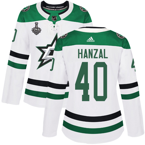 Adidas Stars #40 Martin Hanzal White Road Authentic Women's 2020 Stanley Cup Final Stitched NHL Jersey