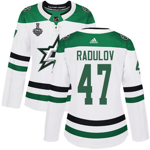 Adidas Stars #47 Alexander Radulov White Road Authentic Women's 2020 Stanley Cup Final Stitched NHL Jersey