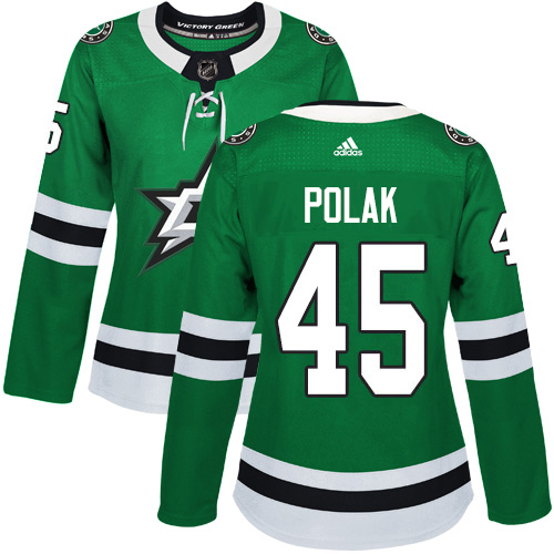 Adidas Stars #45 Roman Polak Green Home Authentic Women's Stitched NHL Jersey