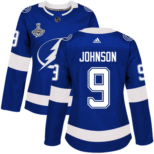 Adidas Lightning #9 Tyler Johnson Blue Home Authentic Women's 2020 Stanley Cup Champions Stitched NHL Jersey