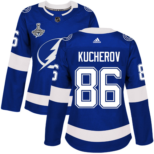 Adidas Lightning #86 Nikita Kucherov Blue Home Authentic Women's 2020 Stanley Cup Final Stitched NHL Jersey