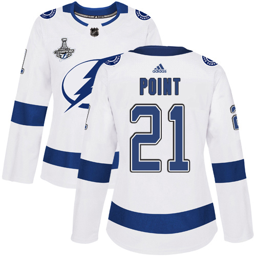 Adidas Lightning #21 Brayden Point White Road Authentic Women's 2020 Stanley Cup Champions Stitched NHL Jersey