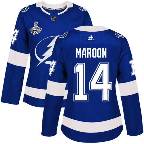 Adidas Lightning #14 Pat Maroon Blue Home Authentic Women's 2020 Stanley Cup Champions Stitched NHL Jersey