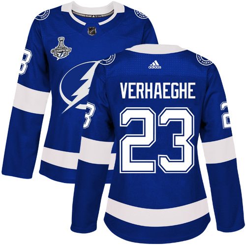 Adidas Lightning #23 Carter Verhaeghe Blue Home Authentic Women's 2020 Stanley Cup Champions Stitched NHL Jersey