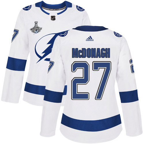 Adidas Lightning #27 Ryan McDonagh White Road Authentic Women's 2020 Stanley Cup Champions Stitched NHL Jersey