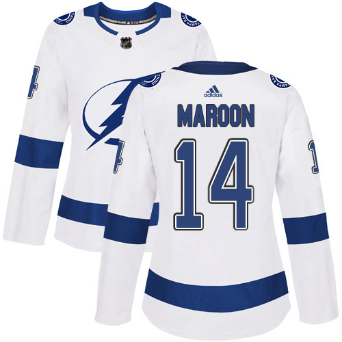 Adidas Lightning #14 Pat Maroon White Road Authentic Women's Stitched NHL Jersey