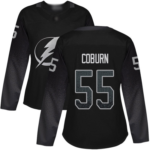 Adidas Lightning #55 Braydon Coburn Black Alternate Authentic Women's Stitched NHL Jersey