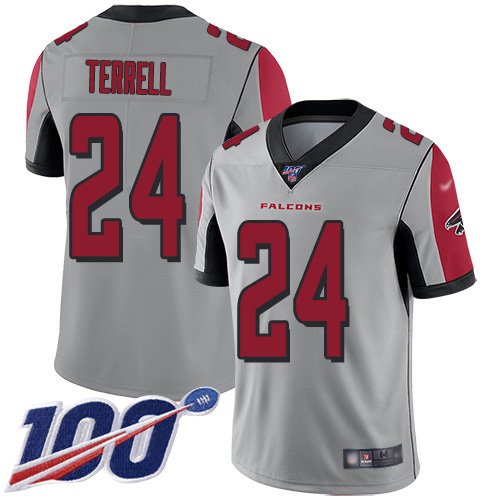 Nike Falcons #24 A.J. Terrell Silver Youth Stitched NFL Limited Inverted Legend 100th Season Jersey