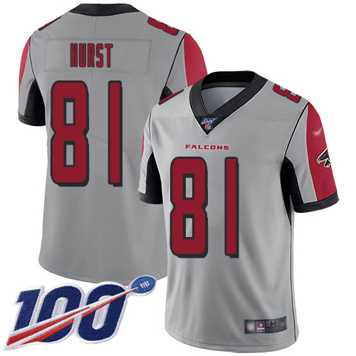 Nike Falcons #81 Hayden Hurst Silver Youth Stitched NFL Limited Inverted Legend 100th Season Jersey