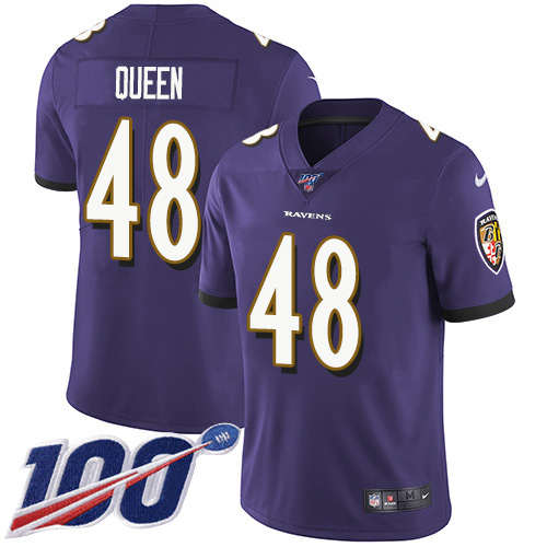 Nike Ravens #48 Patrick Queen Purple Team Color Youth Stitched NFL 100th Season Vapor Untouchable Limited Jersey
