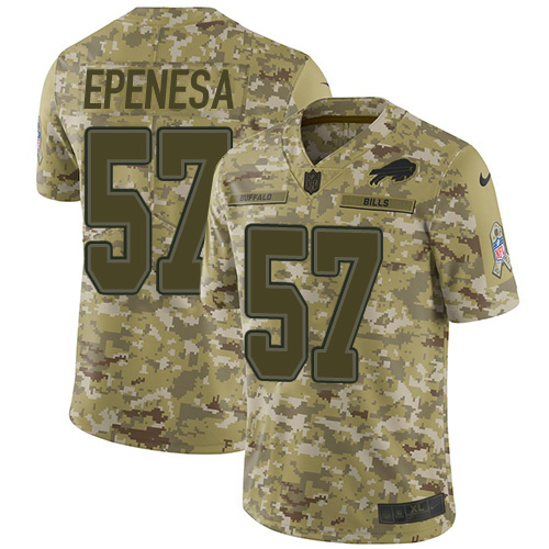 Nike Bills #57 A.J. Epenesas Camo Youth Stitched NFL Limited 2018 Salute To Service Jersey