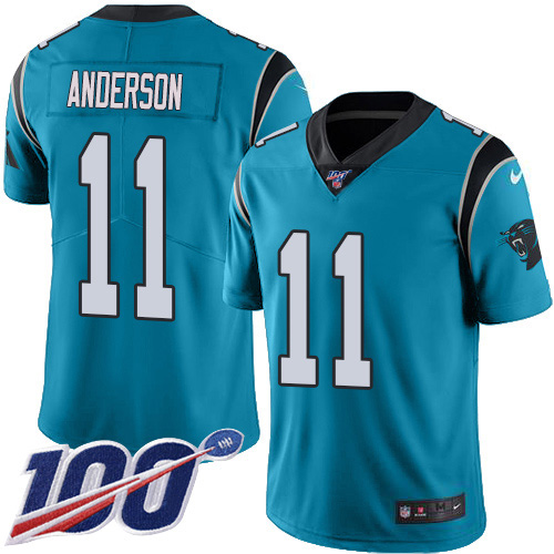 Nike Panthers #11 Robby Anderson Blue Alternate Youth Stitched NFL 100th Season Vapor Untouchable Limited Jersey