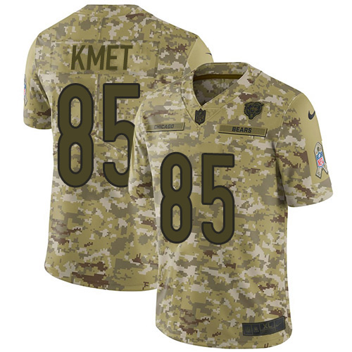 Nike Bears #85 Cole Kmet Camo Youth Stitched NFL Limited 2018 Salute To Service Jersey
