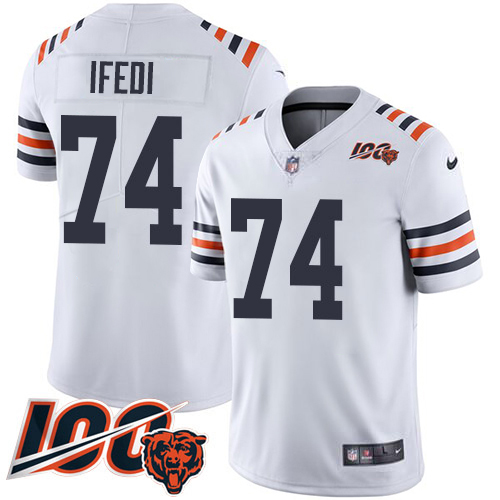 Nike Bears #74 Germain Ifedi White Alternate Youth Stitched NFL Vapor Untouchable Limited 100th Season Jersey