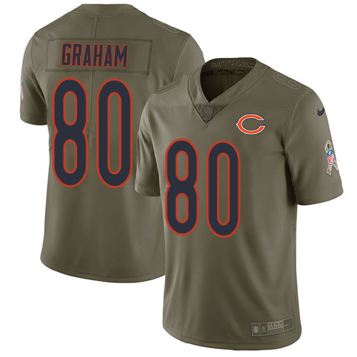 Nike Bears #80 Jimmy Graham Olive Youth Stitched NFL Limited 2017 Salute To Service Jersey