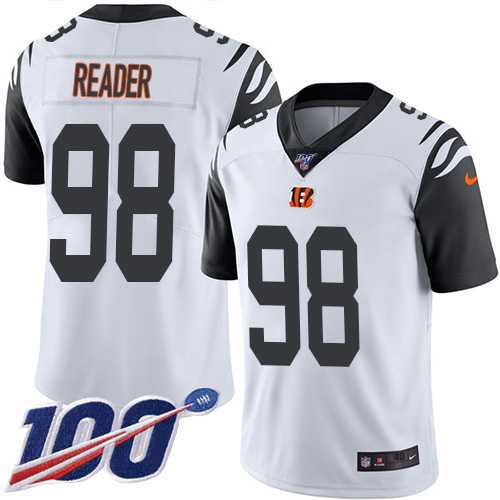 Nike Bengals #98 D.J. Reader White Youth Stitched NFL Limited Rush 100th Season Jersey