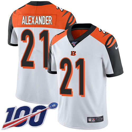 Nike Bengals #21 Mackensie Alexander White Youth Stitched NFL 100th Season Vapor Untouchable Limited Jersey