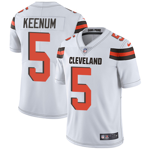 Nike Browns #5 Case Keenum White Youth Stitched NFL Vapor Untouchable Limited Jersey