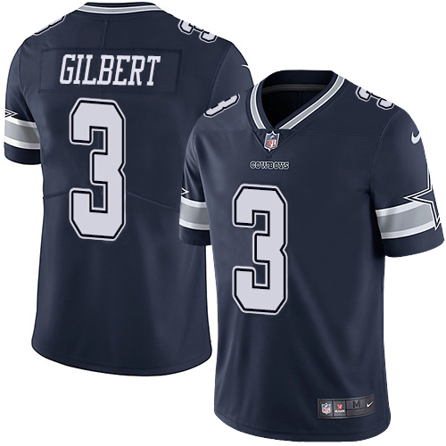 Nike Cowboys #3 Garrett Gilbert Navy Blue Team Color Youth Stitched NFL Vapor Untouchable Limited Jersey