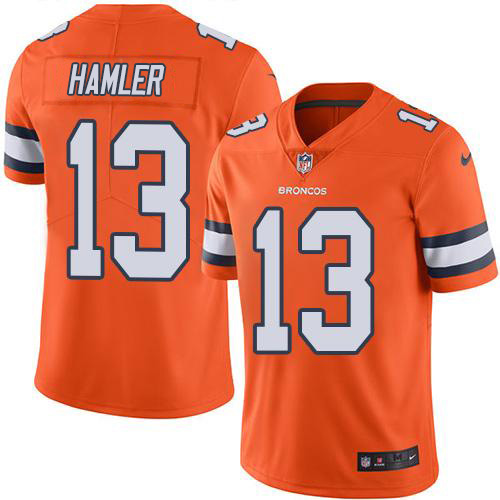 Nike Broncos #13 KJ Hamler Orange Youth Stitched NFL Limited Rush Jersey