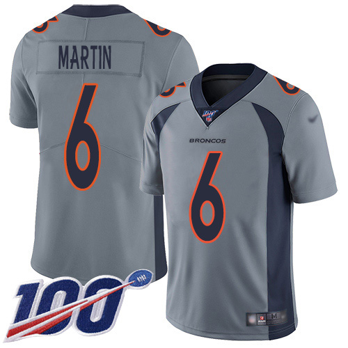 Nike Broncos #6 Sam Martin Gray Youth Stitched NFL Limited Inverted Legend 100th Season Jersey