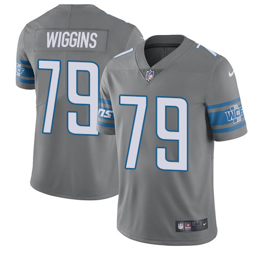 Nike Lions #79 Kenny Wiggins Gray Youth Stitched NFL Limited Rush Jersey
