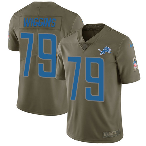 Nike Lions #79 Kenny Wiggins Olive Youth Stitched NFL Limited 2017 Salute To Service Jersey