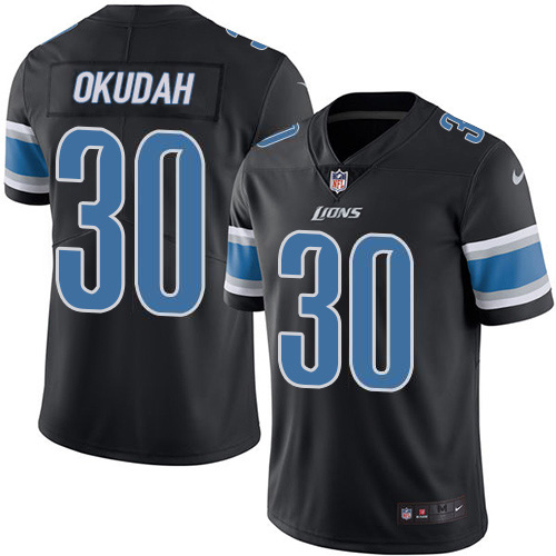 Nike Lions #30 Jeff Okudah Black Youth Stitched NFL Limited Rush Jersey