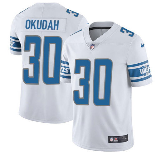 Nike Lions #30 Jeff Okudah White Youth Stitched NFL Vapor Untouchable Limited Jersey