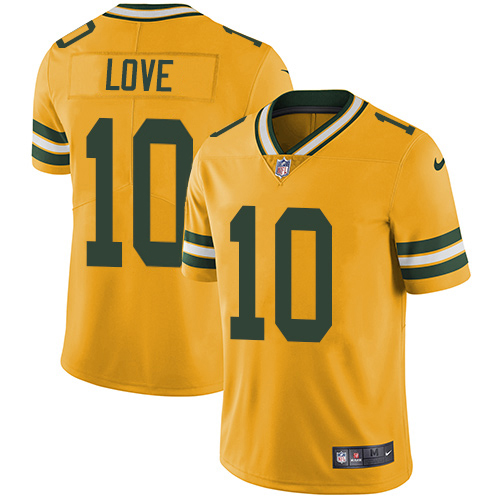 Nike Packers #10 Jordan Love Yellow Youth Stitched NFL Limited Rush Jersey