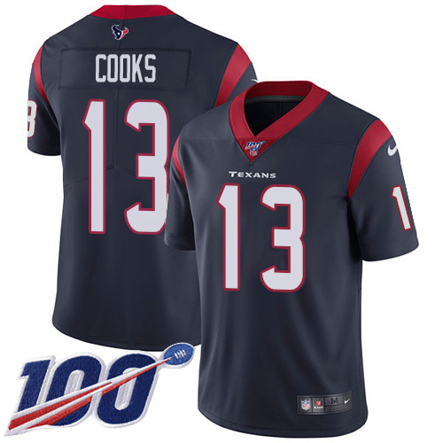Nike Texans #13 Brandin Cooks Navy Blue Team Color Youth Stitched NFL 100th Season Vapor Untouchable Limited Jersey