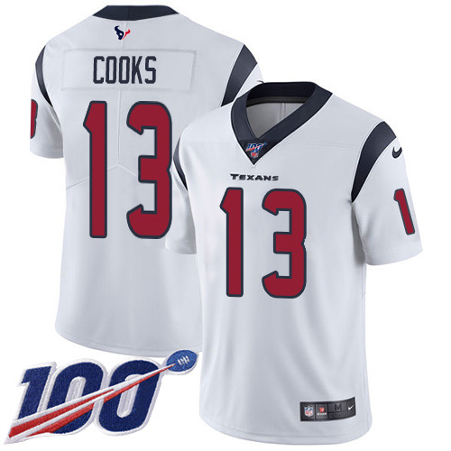 Nike Texans #13 Brandin Cooks White Youth Stitched NFL 100th Season Vapor Untouchable Limited Jersey