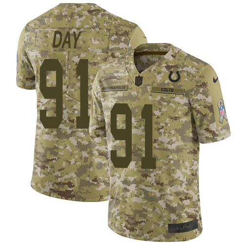 Nike Colts #91 Sheldon Day Camo Youth Stitched NFL Limited 2018 Salute To Service Jersey