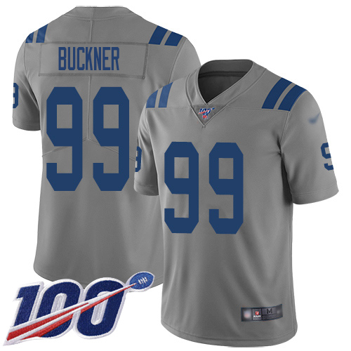 Nike Colts #99 DeForest Buckner Gray Youth Stitched NFL Limited Inverted Legend 100th Season Jersey