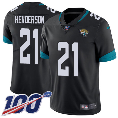 Nike Jaguars #21 C.J. Henderson Black Team Color Youth Stitched NFL 100th Season Vapor Untouchable Limited Jersey
