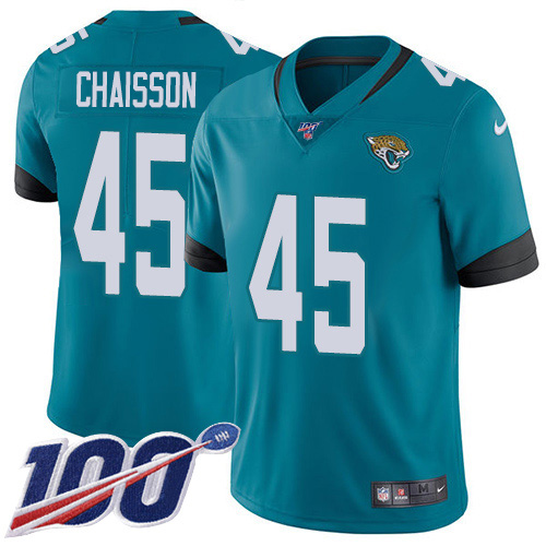 Nike Jaguars #45 K'Lavon Chaisson Teal Green Alternate Youth Stitched NFL 100th Season Vapor Untouchable Limited Jersey