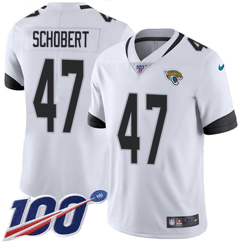 Nike Jaguars #47 Joe Schobert White Youth Stitched NFL 100th Season Vapor Untouchable Limited Jersey