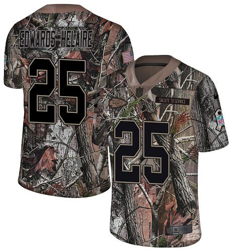 Nike Chiefs #25 Clyde Edwards-Helaire Camo Youth Stitched NFL Limited Rush Realtree Jersey