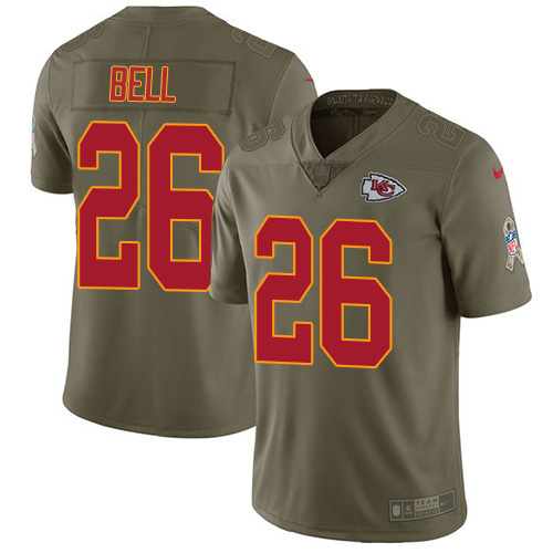 Nike Chiefs #26 Le'Veon Bell Olive Youth Stitched NFL Limited 2017 Salute To Service Jersey