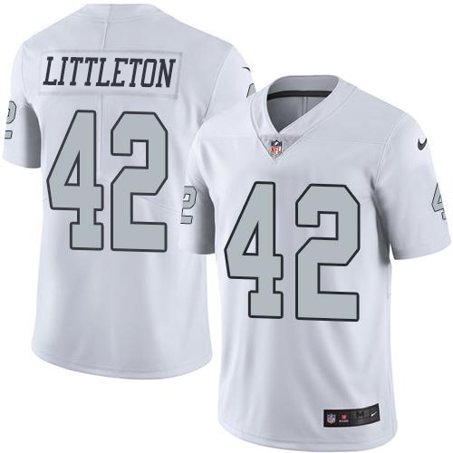 Nike Raiders #42 Cory Littleton White Youth Stitched NFL Limited Rush Jersey