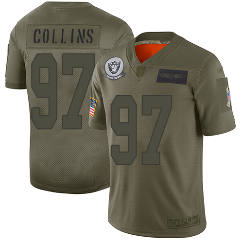 Nike Raiders #97 Maliek Collins Camo Youth Stitched NFL Limited 2019 Salute To Service Jersey