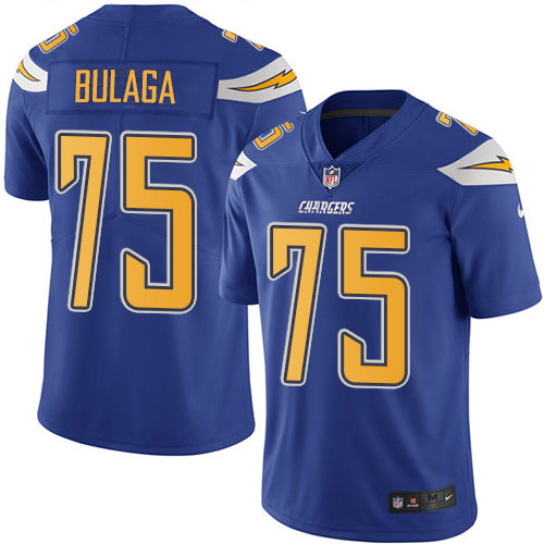 Nike Chargers #75 Bryan Bulaga Electric Blue Youth Stitched NFL Limited Rush Jersey