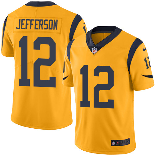 Nike Rams #12 Van Jefferson Gold Youth Stitched NFL Limited Rush Jersey