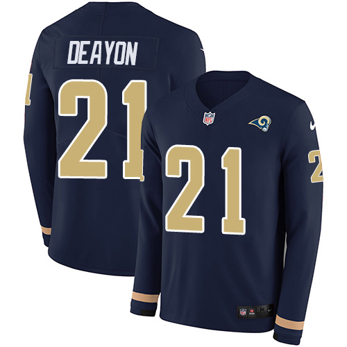 Nike Rams #21 Donte Deayon Navy Blue Team Color Youth Stitched NFL Limited Therma Long Sleeve Jersey