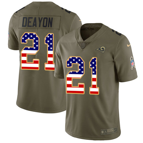 Nike Rams #21 Donte Deayon Olive/USA Flag Youth Stitched NFL Limited 2017 Salute To Service Jersey