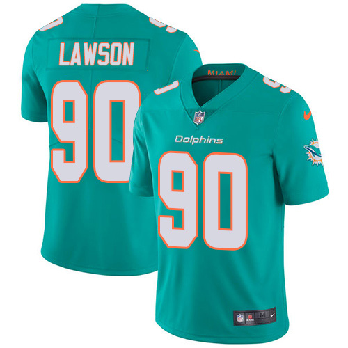 Nike Dolphins #90 Shaq Lawson Aqua Green Team Color Youth Stitched NFL Vapor Untouchable Limited Jersey