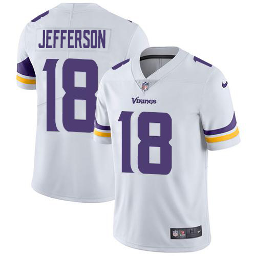 Nike Vikings #18 Justin Jefferson White Youth Stitched NFL Vapor Untouchable Limited Jersey