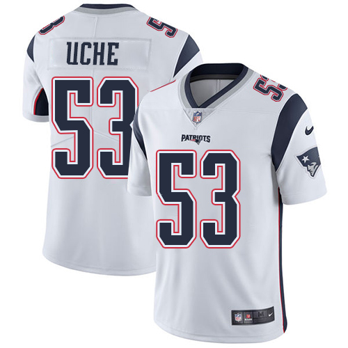 Nike Patriots #53 Josh Uche White Youth Stitched NFL Vapor Untouchable Limited Jersey