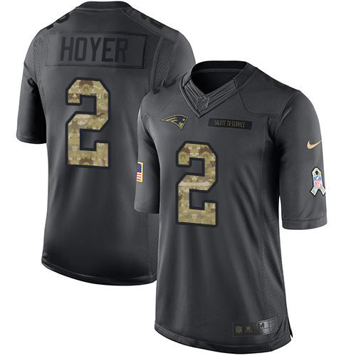 Nike Patriots #2 Brian Hoyer Black Youth Stitched NFL Limited 2016 Salute to Service Jersey